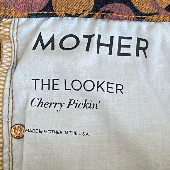 MOTHER The Looker Cherry Print Jeans Denim Sz 28 - Picture 10 of 11